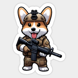 Tactical Corgi Sticker